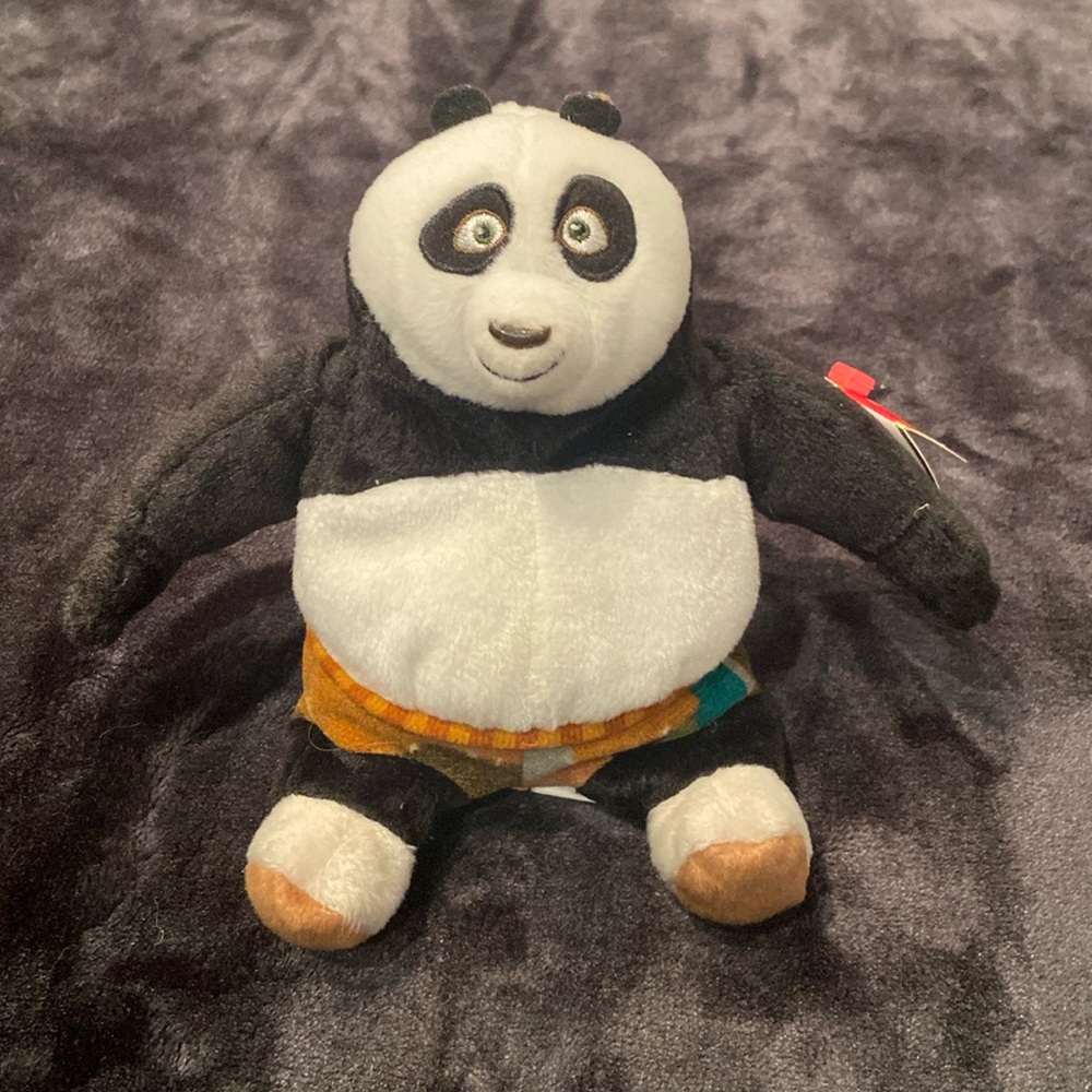 🐼 2008 Ty original Beanie Baby “Po” the Panda from Kung Fu Panda (6 inch)
